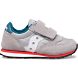 Kids' Saucony Baby Jazz Hook & Loop Sneakers Grey / Blue / Red | Singapore 702MQZA